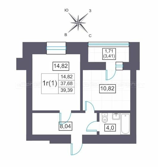 41 м², 1-комнатная квартира 4 090 000 ₽ - изображение 1