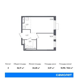 40,5 м², 2-комнатная квартира 7 100 000 ₽ - изображение 41