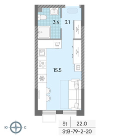 21,6 м², квартира-студия 8 600 000 ₽ - изображение 48