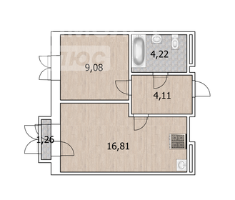 Квартира 35,4 м², 1-комнатная - изображение 1