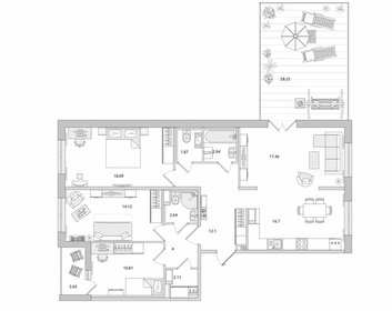 Квартира 102,8 м², 3-комнатная - изображение 1