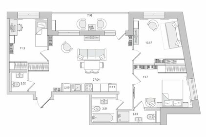 Квартира 91 м², 3-комнатная - изображение 1