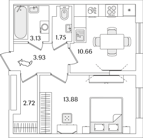 36,5 м², 1-комнатная квартира 8 929 060 ₽ - изображение 60