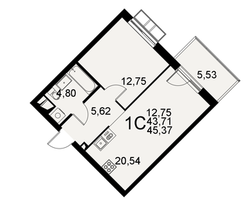 30,5 м², 1-комнатная квартира 5 600 000 ₽ - изображение 51