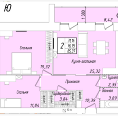 Квартира 85,4 м², 3-комнатная - изображение 1