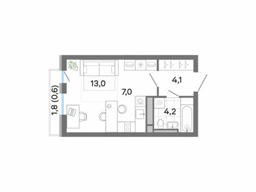 36 м², квартира-студия 4 800 000 ₽ - изображение 46