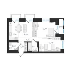 Квартира 59,4 м², 3-комнатная - изображение 2