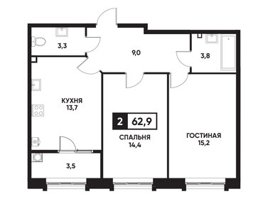 62,5 м², 2-комнатная квартира 5 818 750 ₽ - изображение 17