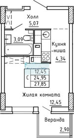 27,2 м², квартира-студия 3 250 000 ₽ - изображение 25