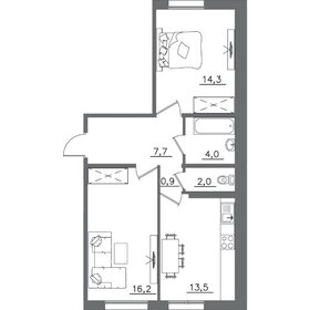 58,6 м², 2-комнатная квартира 7 266 400 ₽ - изображение 13