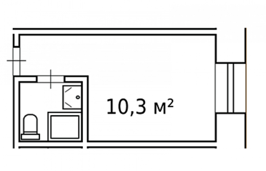 10,3 м², апартаменты-студия 4 950 000 ₽ - изображение 1