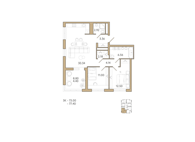 94,4 м², 3-комнатная квартира 10 386 200 ₽ - изображение 54