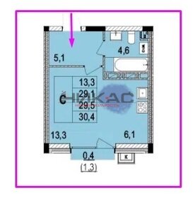 Квартира 29,5 м², 1-комнатная - изображение 1