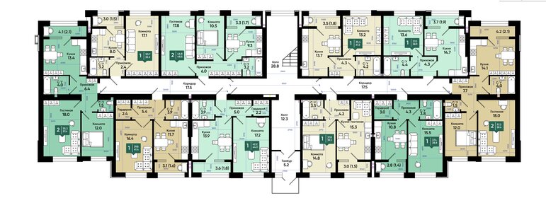 42,2 м², 1-комнатная квартира 4 346 600 ₽ - изображение 20