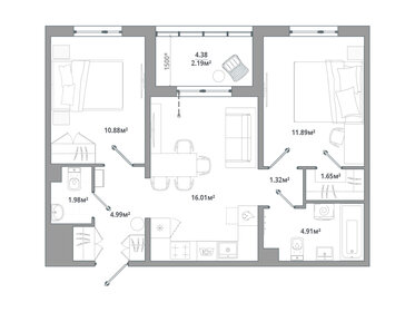 57 м², 2-комнатная квартира 10 300 000 ₽ - изображение 60
