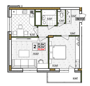 66 м², 2-комнатная квартира 10 750 000 ₽ - изображение 63