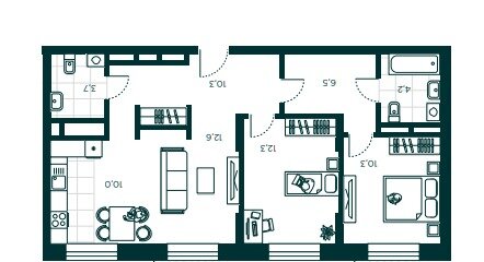 Квартира 69,9 м², 3-комнатная - изображение 1