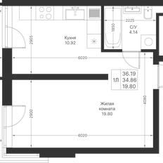 Квартира 36,2 м², 1-комнатная - изображение 2