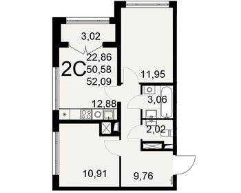 45 м², 2-комнатная квартира 4 500 000 ₽ - изображение 83