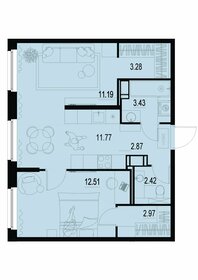 Квартира 50,4 м², 2-комнатная - изображение 1