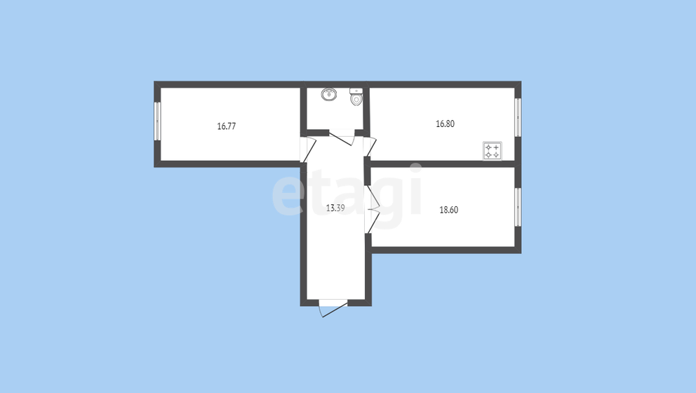 69 м², 2-комнатная квартира 5 900 000 ₽ - изображение 1