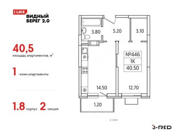 45,1 м², 1-комнатная квартира 7 650 000 ₽ - изображение 91