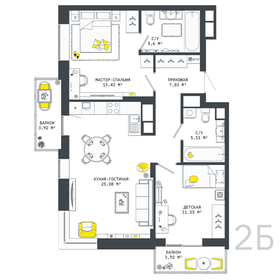 82,7 м², 2-комнатная квартира 10 187 362 ₽ - изображение 25