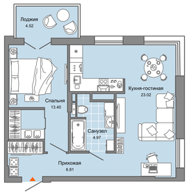 48 м², 2-комнатная квартира 6 721 188 ₽ - изображение 22