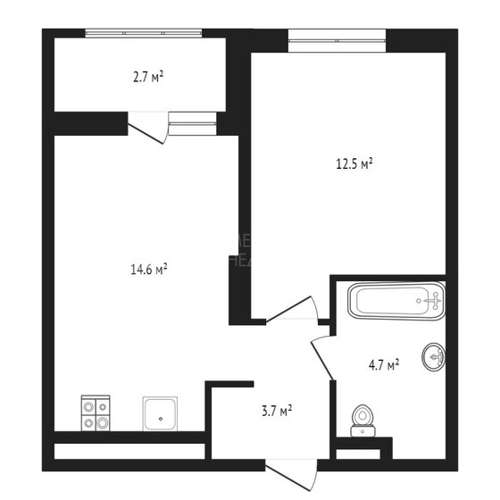 35,4 м², 1-комнатная квартира 4 650 000 ₽ - изображение 20