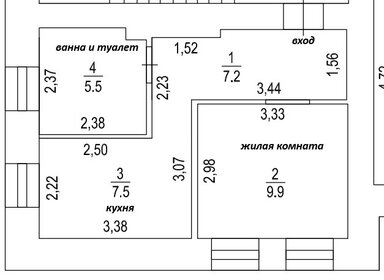 46,2 м², 2-комнатная квартира 2 350 000 ₽ - изображение 46