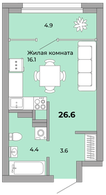 26,2 м², квартира-студия 4 404 400 ₽ - изображение 25