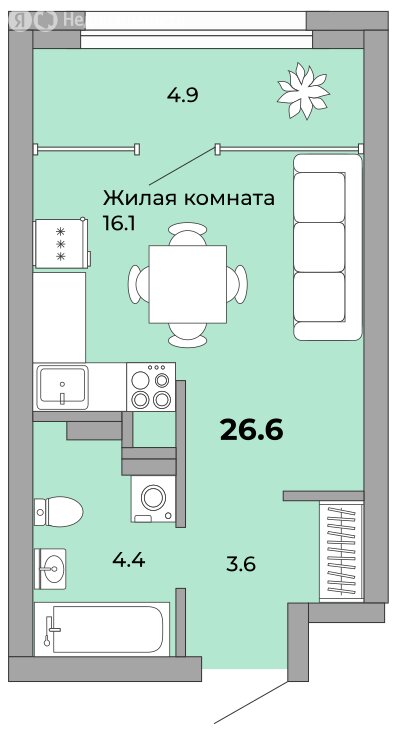 Варианты планировок ЖК «Белая башня» - планировка 7