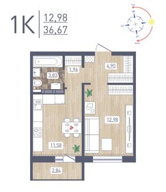 46 м², 1-комнатная квартира 4 290 000 ₽ - изображение 77