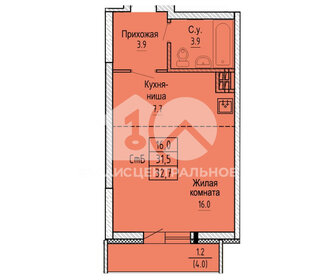 Квартира 32,3 м², студия - изображение 1