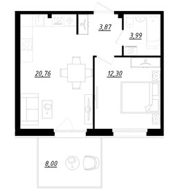 Квартира 43,3 м², 1-комнатная - изображение 1