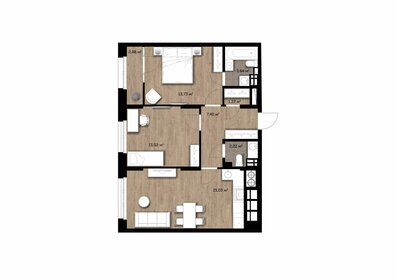 Квартира 63,8 м², 2-комнатная - изображение 1