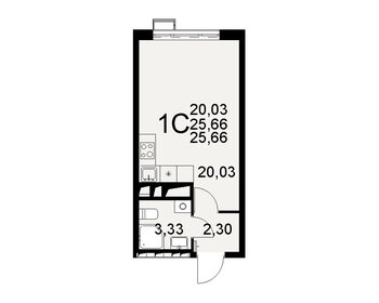 Квартира 26 м², студия - изображение 1