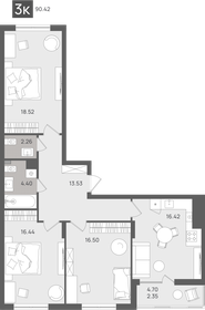 Квартира 90,4 м², 3-комнатная - изображение 1