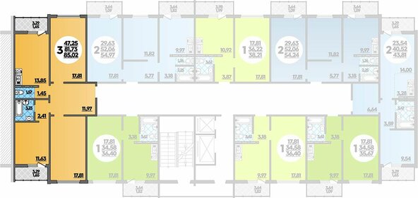 74,8 м², 3-комнатная квартира 7 260 000 ₽ - изображение 66