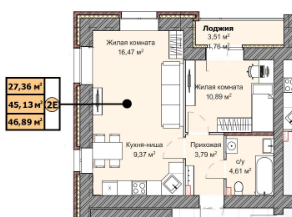 43 м², 2-комнатная квартира 3 990 000 ₽ - изображение 41
