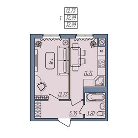 32,8 м², 1-комнатная квартира 3 774 300 ₽ - изображение 70