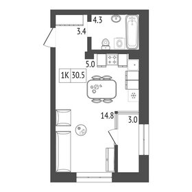 37,5 м², 1-комнатная квартира 4 800 000 ₽ - изображение 76