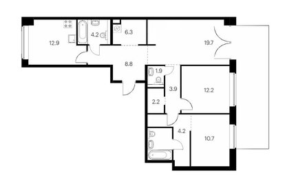 Квартира 97 м², 3-комнатная - изображение 1