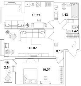 65,7 м², 2-комнатная квартира 14 800 000 ₽ - изображение 129