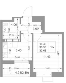 30,9 м², 1-комнатная квартира 6 900 000 ₽ - изображение 53