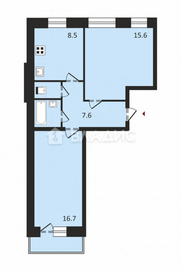 52,2 м², 2-комнатная квартира 5 650 000 ₽ - изображение 1