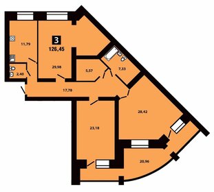 Квартира 136,6 м², 3-комнатная - изображение 5