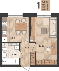 30,7 м², 1-комнатная квартира 5 710 200 ₽ - изображение 27