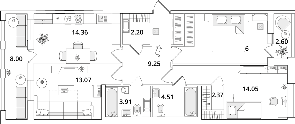 83,4 м², 3-комнатная квартира 20 192 368 ₽ - изображение 1