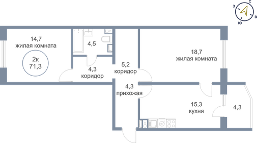 71,3 м², 2-комнатная квартира 6 500 000 ₽ - изображение 41